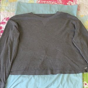 crop long sleeve gray sweater